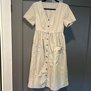 Olive green button down dress